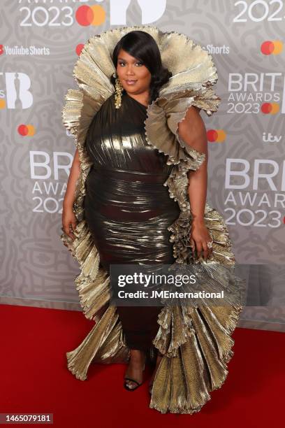 Lizzo attends The BRIT Awards 2023 at The O2 Arena on February 11, 2023 in London, England.