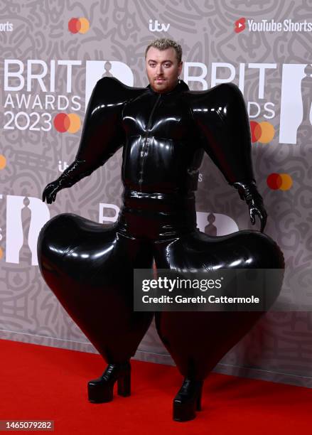 Sam Smith attends The BRIT Awards 2023 at The O2 Arena on February 11, 2023 in London, England.