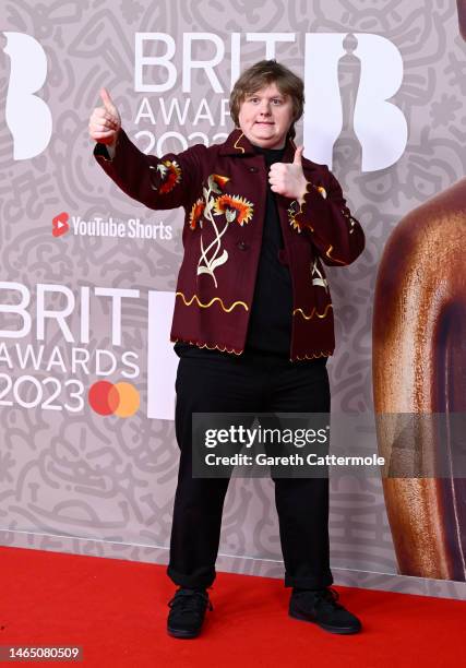 Lewis Capaldi attends The BRIT Awards 2023 at The O2 Arena on February 11, 2023 in London, England.