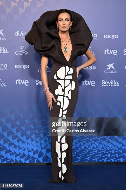 Nieves Alvarez attends the red carpet at the Goya Awards 2023 at FIBES Conference and Exhibition Centre on February 11, 2023 in Seville, Spain.