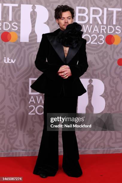 Harry Styles attends The BRIT Awards 2023 at The O2 Arena on February 11, 2023 in London, England.