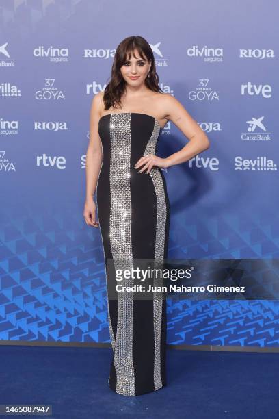 Andrea Duro attends the red carpet at the Goya Awards 2023 at FIBES Conference and Exhibition Centre on February 11, 2023 in Seville, Spain.