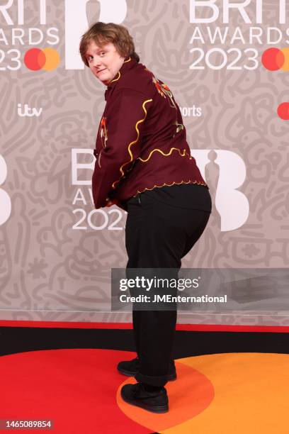 Lewis Capaldi attends The BRIT Awards 2023 at The O2 Arena on February 11, 2023 in London, England.