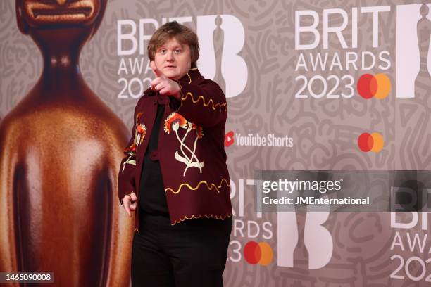 Lewis Capaldi attends The BRIT Awards 2023 at The O2 Arena on February 11, 2023 in London, England.