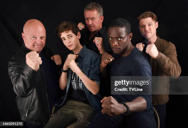 Michael Chiklis, David Mazouz, Sean Pertwee, Chris Chalk and Benjamin McKenzie from the cast of 'Gotham'