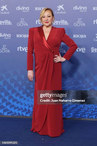 Carmen Machi attends the red carpet at the Goya Awards 2023 at FIBES Conference and Exhibition Centre on February 11, 2023 in Seville, Spain.