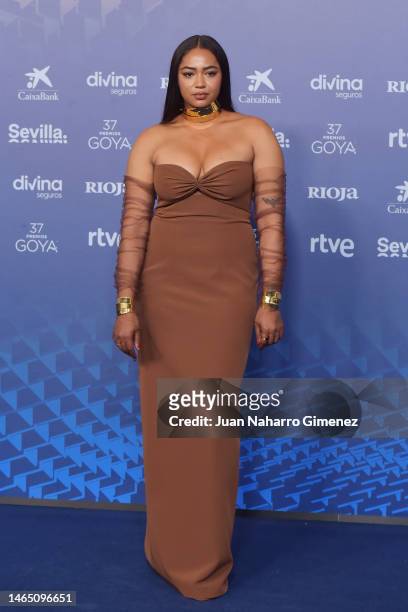 Berta Vazquez attends the red carpet at the Goya Awards 2023 at FIBES Conference and Exhibition Centre on February 11, 2023 in Seville, Spain.