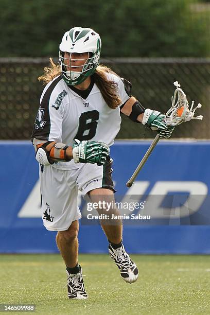 Brian Langtry of the Long Island Lizards controls the ball against the Ohio Machine on June 16, 2012 at Selby Stadium in Delaware, Ohio.