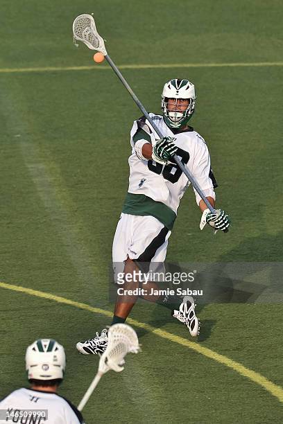 Costabile of the Long Island Lizards controls the ball against the Ohio Machine on June 16, 2012 at Selby Stadium in Delaware, Ohio.
