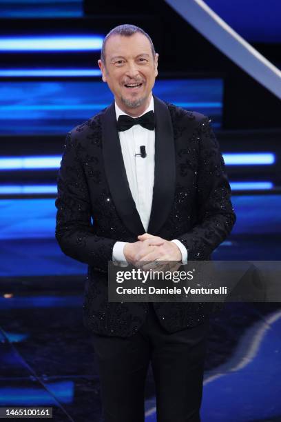 Amadeus attends the 73rd Sanremo Music Festival 2023 at Teatro Ariston on February 11, 2023 in Sanremo, Italy.