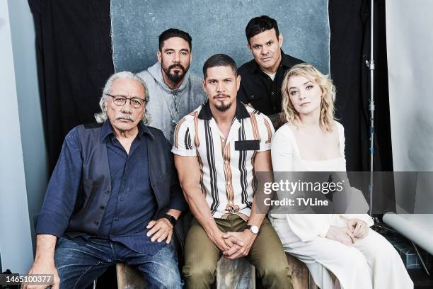 Clayton Cardenas, Elgin James, Edward James Olmos, J D Pardo and Sarah Bolger from Mayans MC