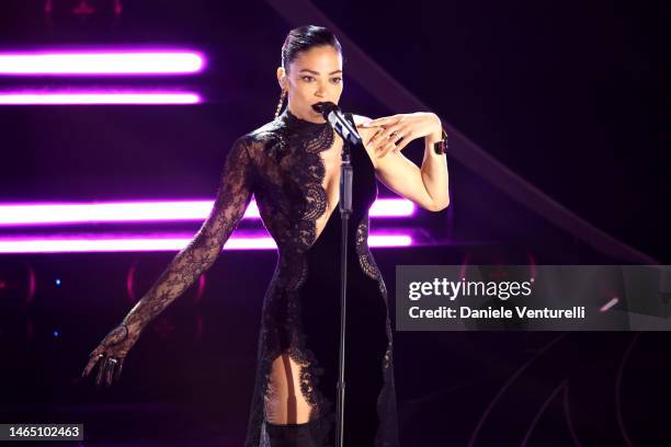 Elodie attends the 73rd Sanremo Music Festival 2023 at Teatro Ariston on February 11, 2023 in Sanremo, Italy.