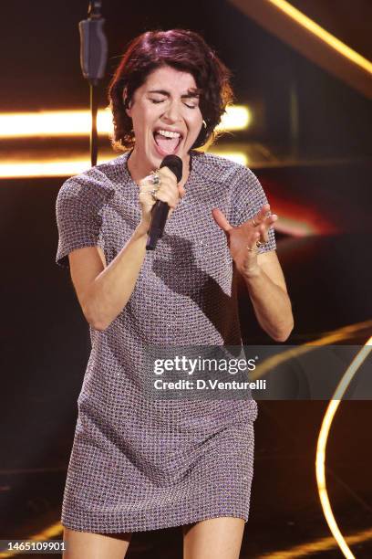 Giorgia attends the 73rd Sanremo Music Festival 2023 at Teatro Ariston on February 11, 2023 in Sanremo, Italy.