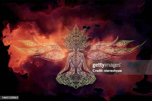 angel of destruction - buddha stock illustrations