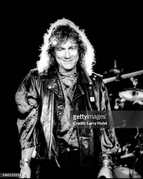 Robert Plant is performing with his own band at Cal Expo Amplitheater in Sacramento, California on June 16, 1988 .