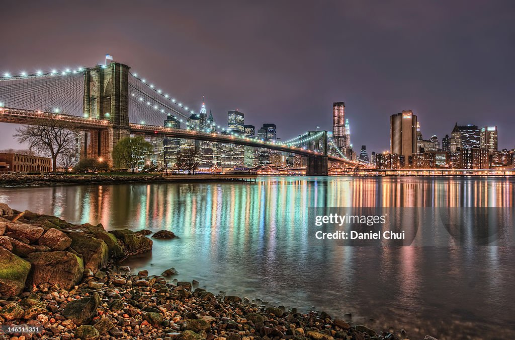 Brooklyn bridge reflections