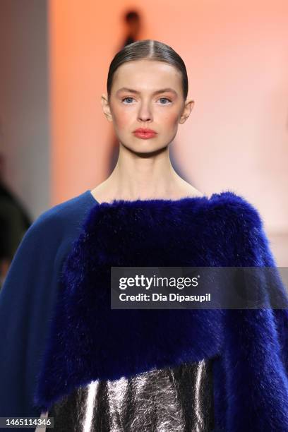 Model walks the runway at the Son Jung Wan show during New York Fashion Week: The Shows at Gallery at Spring Studios on February 11, 2023 in New York...