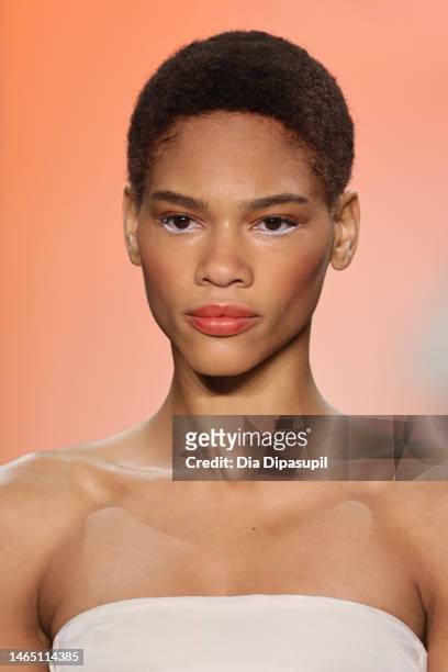 Model walks the runway at the Son Jung Wan show during New York Fashion Week: The Shows at Gallery at Spring Studios on February 11, 2023 in New York...