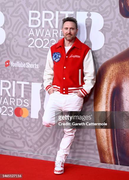 David Guetta attends The BRIT Awards 2023 at The O2 Arena on February 11, 2023 in London, England.