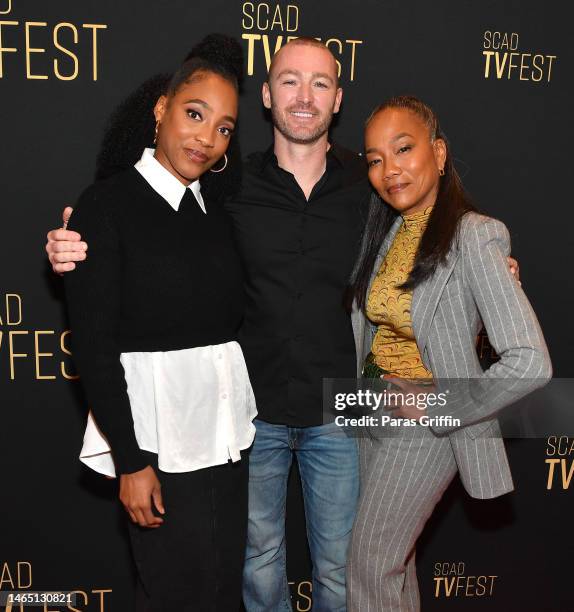 Iantha Richardson, Jake McLaughlin, and Sonja Sohn attends the "Will Trent” press junket during the 2023 SCAD TVfest at Four Seasons Atlanta on...