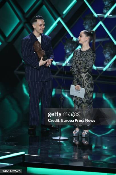 Tangana and Carla Quilez announce the Goya for Best Cinematography, at the 37th edition of the Goya Awards, at the Palacio de Congresos y...