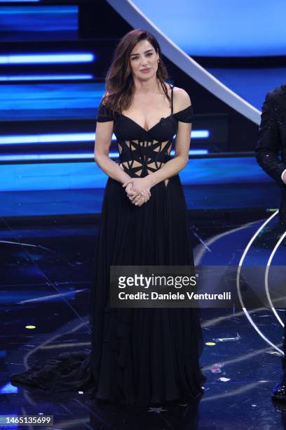 Luisa Ranieri attends the 73rd Sanremo Music Festival 2023 at Teatro Ariston on February 11, 2023 in Sanremo, Italy.