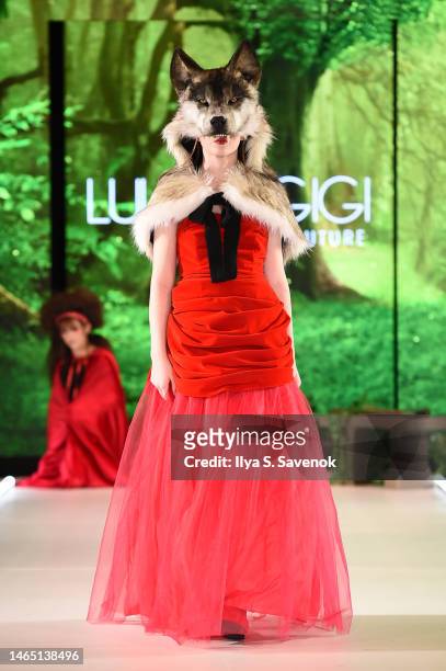 Model walks the runway for Lulu Et Gigi during the Runway 7 Fall/Winter 2023 Shows at Sony Hall on February 11, 2023 in New York City.