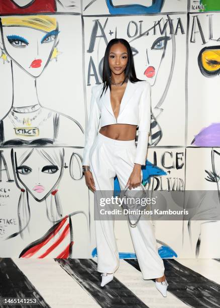 Jourdan Dunn attends the alice + olivia by Stacey Bendet Fall 2023 Presentation at Highline Stages on February 11, 2023 in New York City.
