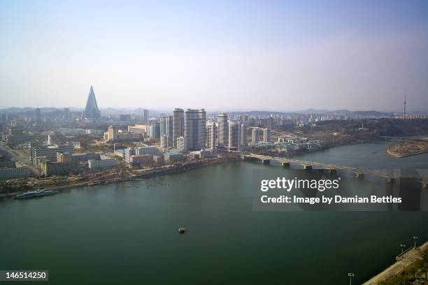 pyongyang skyline - taedong river stock pictures, royalty-free photos & images