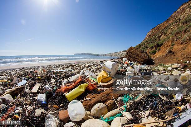 what waste - plastic pollution beach stock pictures, royalty-free photos & images