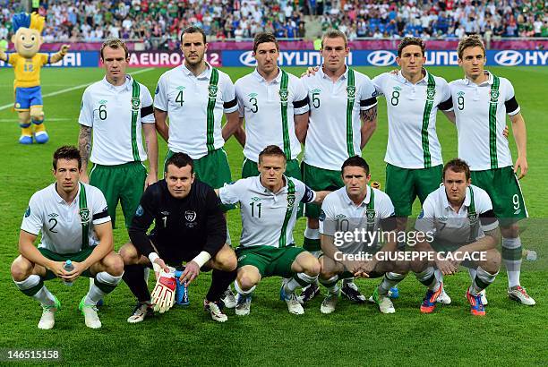 Irish midfielder Glenn Whelan, Irish defender John O'Shea, Irish midfielder Stephen Ward, Irish defender Richard Dunne, Irish midfielder Keith...