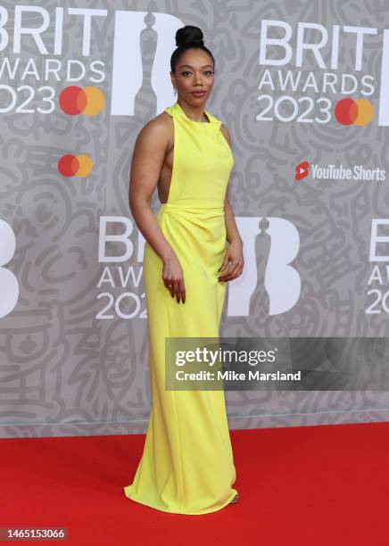 Naomi Ackie attends The BRIT Awards 2023 at The O2 Arena on February 11, 2023 in London, England.