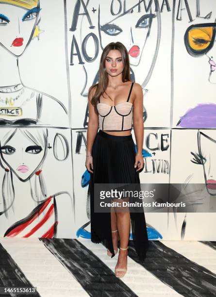 Caitlin Carmichael attends the alice + olivia by Stacey Bendet Fall 2023 Presentation at Highline Stages on February 11, 2023 in New York City.