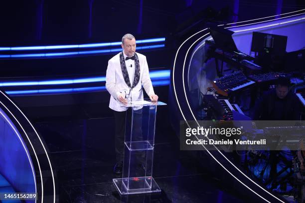 Amadeus attends the 73rd Sanremo Music Festival 2023 at Teatro Ariston on February 11, 2023 in Sanremo, Italy.