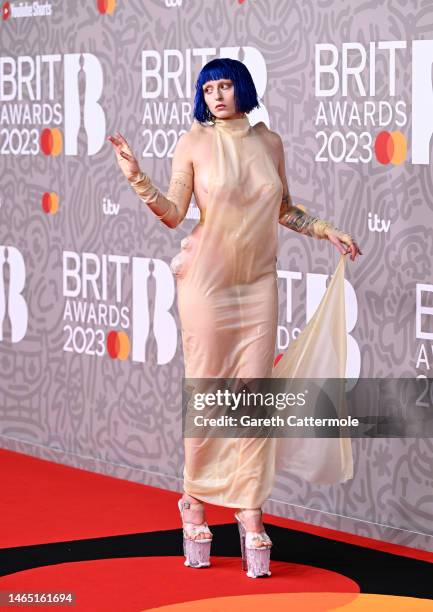Ashnikko attends The BRIT Awards 2023 at The O2 Arena on February 11, 2023 in London, England.