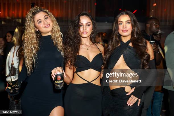 Antigoni Buxton, Fjolla Kras and Sophia Buxton attend the Manny Norté X BACARDÍ Rum MOVE GOOD BRITS After Party hosted after The BRIT Awards at The...