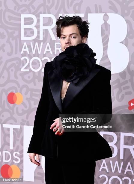 Harry Styles attends The BRIT Awards 2023 at The O2 Arena on February 11, 2023 in London, England.