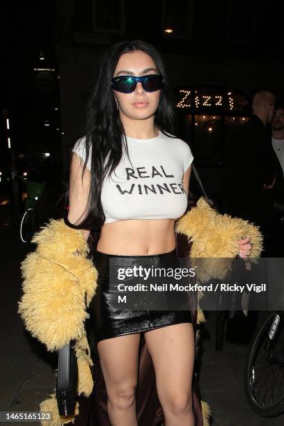 Charli XCX seen attending The BRIT Awards 2023 Warner Records afterparty at NoMad on February 11, 2023 in London, England.