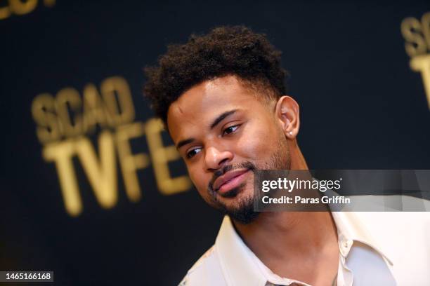 Trevor Jackson attends the ��“grown-ish” press junket during the 2023 SCAD TVfest at Four Seasons Atlanta on February 11, 2023 in Atlanta, Georgia.