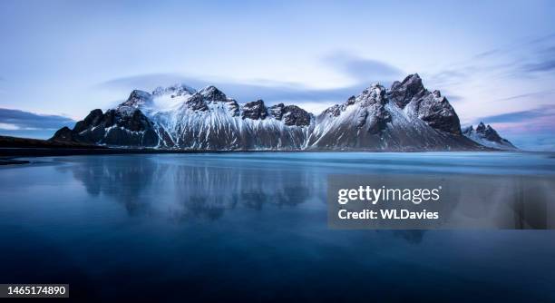 the vesterhorn mountains, iceland - symmetry nature stock pictures, royalty-free photos & images