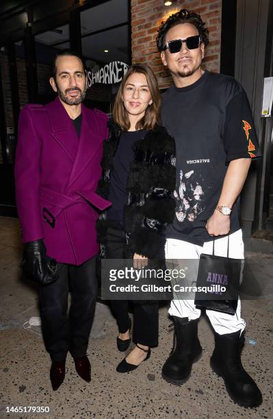 Fashion designer Marc Jacobs, Sofia Coppola and Charly “Char” Defrancesco attend the Anna Sui fashion show during New York Fashion Week on February...