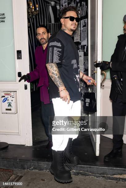 Fashion designer Marc Jacobs and Charly “Char” Defrancesco attend the Anna Sui fashion show during New York Fashion Week on February 11, 2023 in New...