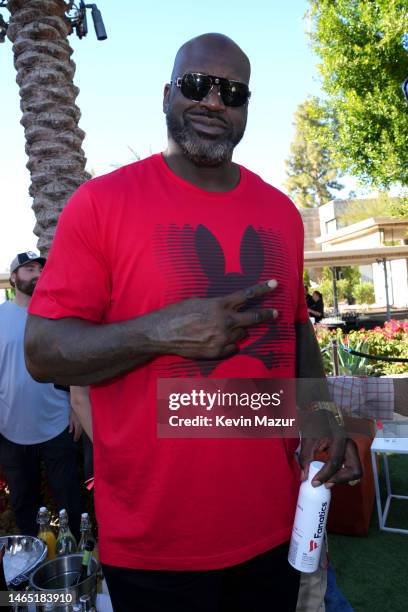 Shaquille O'Neal attends Michael Rubin's 2023 Fanatics Super Bowl Party at the Arizona Biltmore on February 11, 2023 in Phoenix, Arizona.