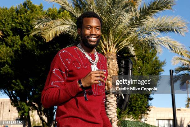 Meek Mill performs during Michael Rubin's 2023 Fanatics Super Bowl Party at the Arizona Biltmore on February 11, 2023 in Phoenix, Arizona.