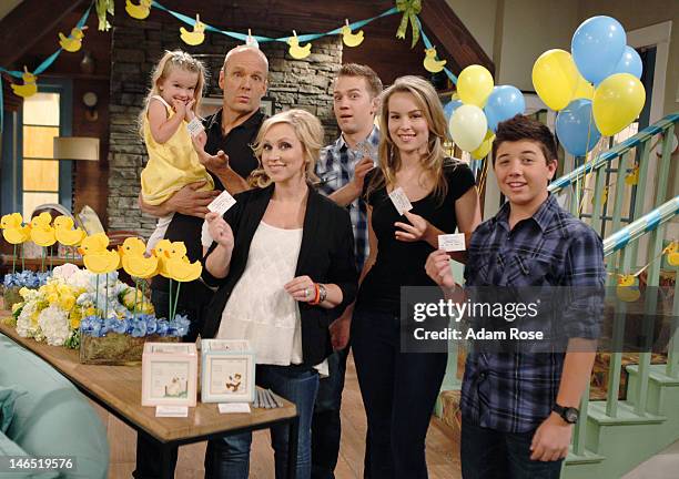 The cast of "Good Luck Charlie," Bridgit Mendler, Jason Dolley, Leigh-Allyn Baker, Bradley Steven Perry, Mia Talerico and Eric Allan Kramer,...