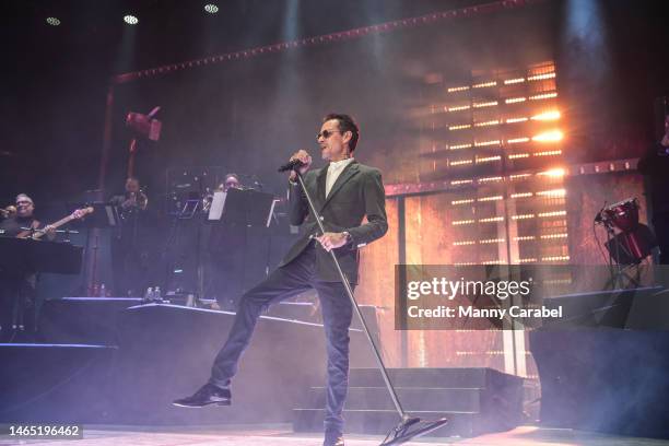 Marc Anthony performs on stage at Prudential Center on February 11, 2023 in Newark, New Jersey.