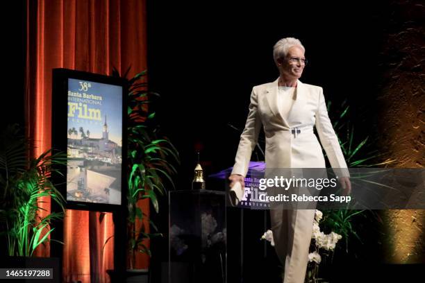 Honoree Jamie Lee Curtis attends the Maltin Modern Master Award Ceremony during the 38th Annual Santa Barbara International Film Festival at the...