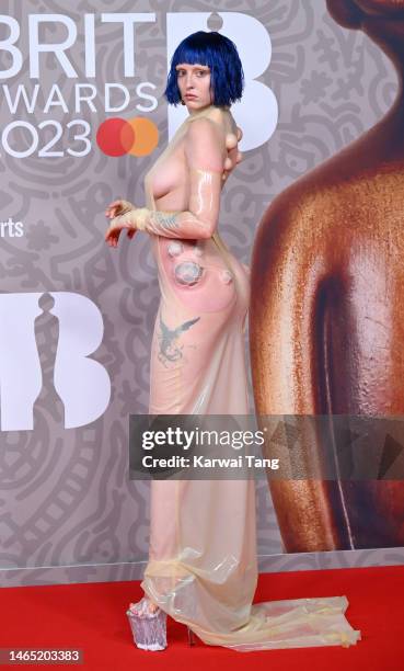 Ashnikko attends The BRIT Awards 2023 at The O2 Arena on February 11, 2023 in London, England.