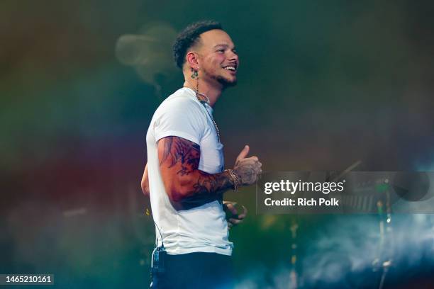 Kane Brown performs onstage during the Bud Light Super Bowl Music Festival at Footprint Center on February 11, 2023 in Phoenix, Arizona.