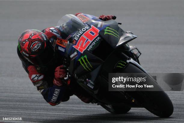 Fabio Quartararo of France and Monster Energy Yamaha MotoGP rides during the Sepang MotoGP Official Test at Sepang International Circuit on February...